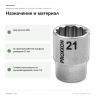 Торцевая головка Proxxon 1/2″ для XZN, 12-гранная, 21 мм (23314) — назначение и материал CrV